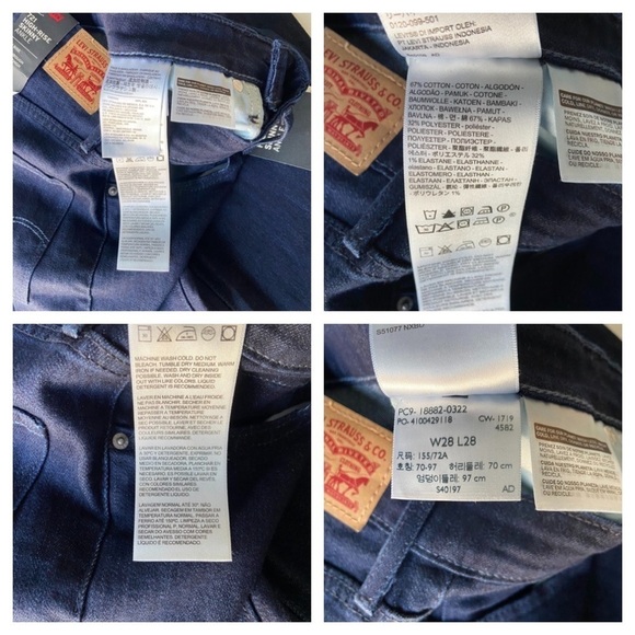 LEVIS 721 High Rise Skinny Ankle Jeans Womens Size 6 Short W28 x L28 Dark Wash - Picture 13 of 14